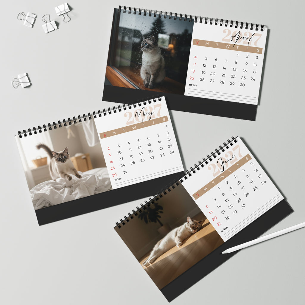 Balinese Cat Desk Calendar 2027