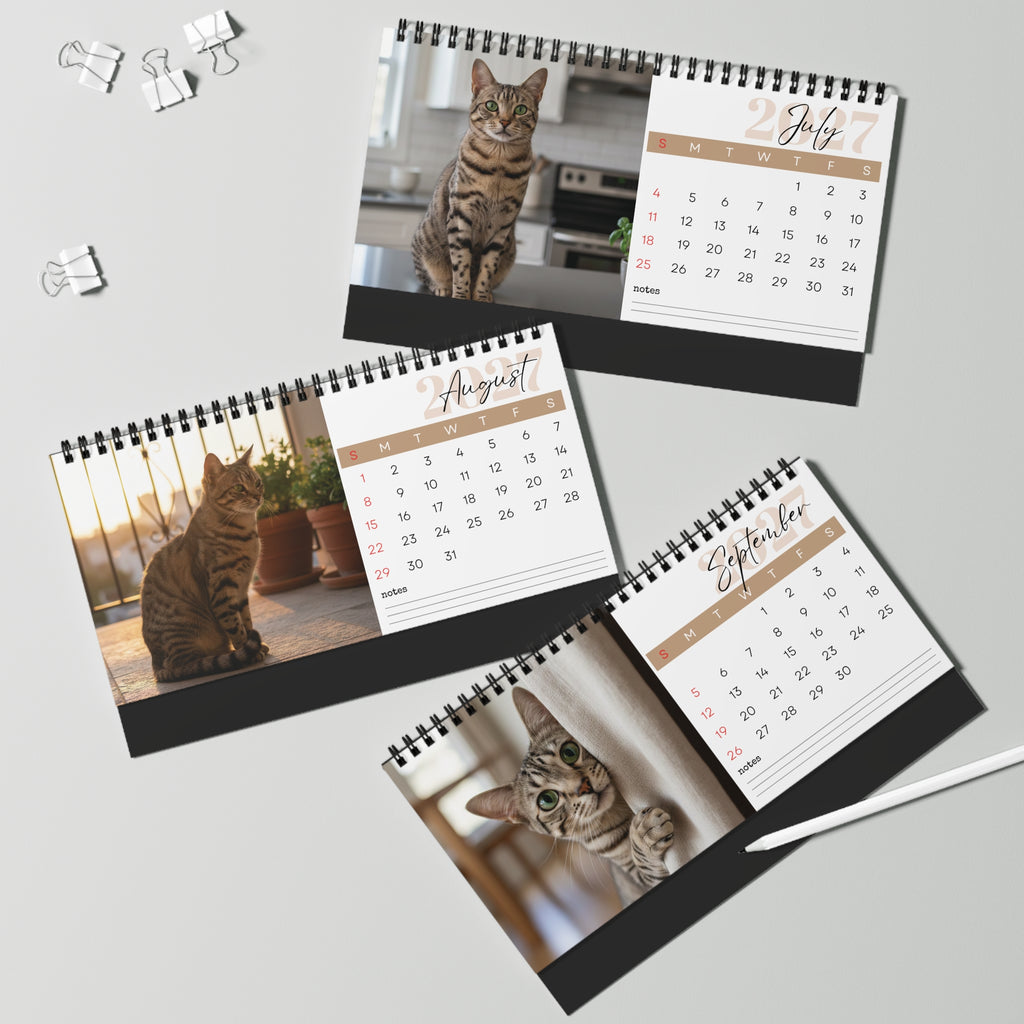 Egyptian Mau Desk Calendar 2027