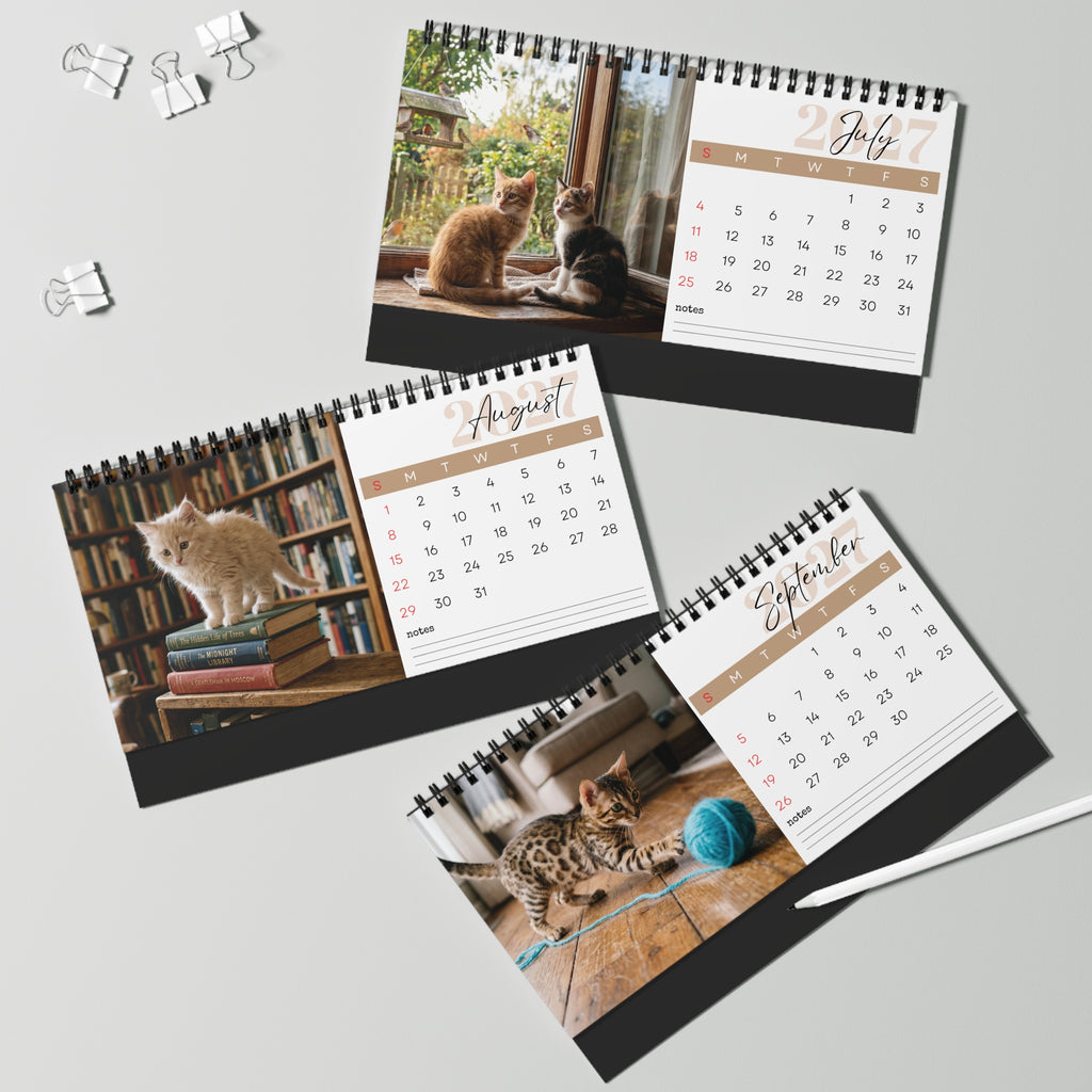 Kitten Desk Calendar 2027