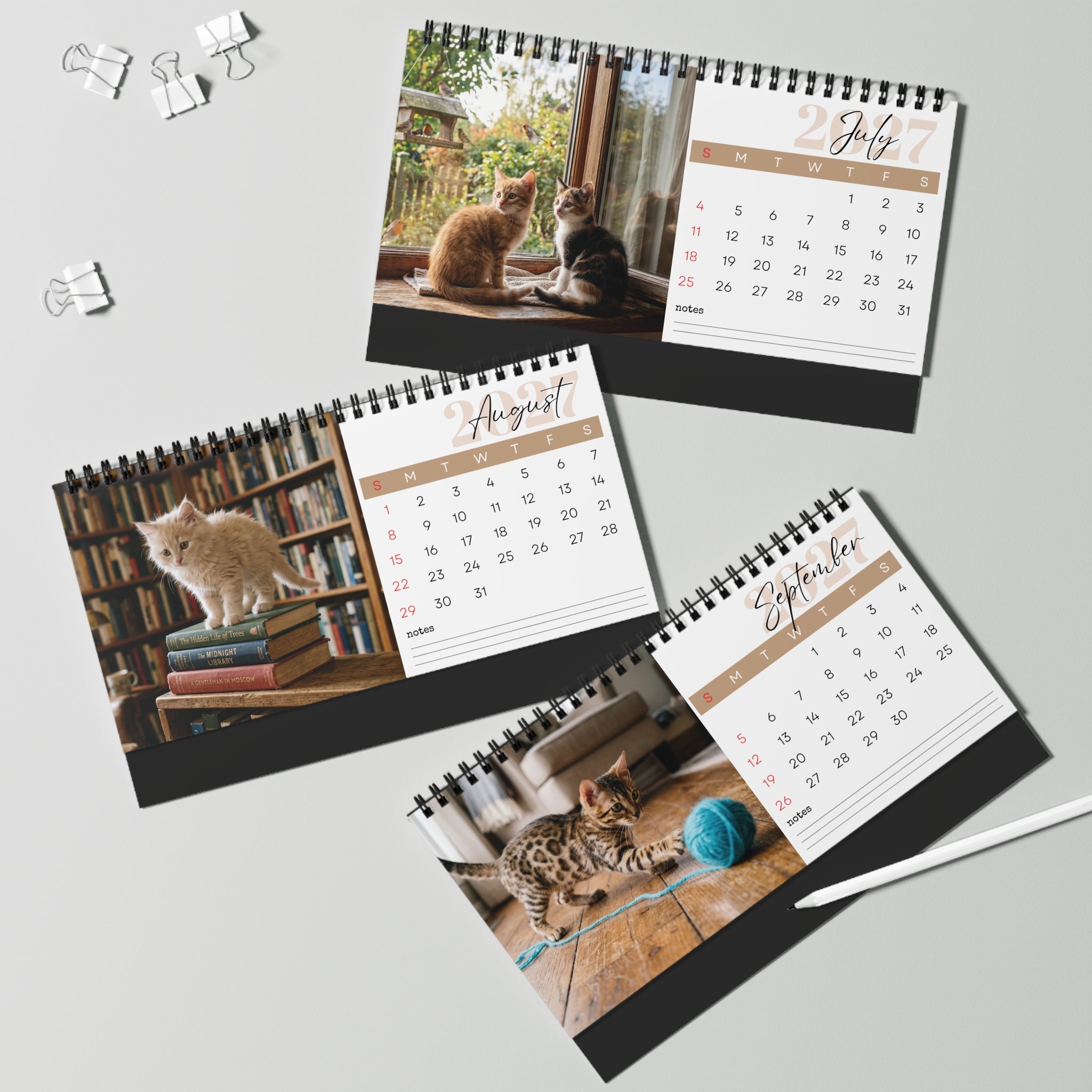 Kitten Desk Calendar 2027