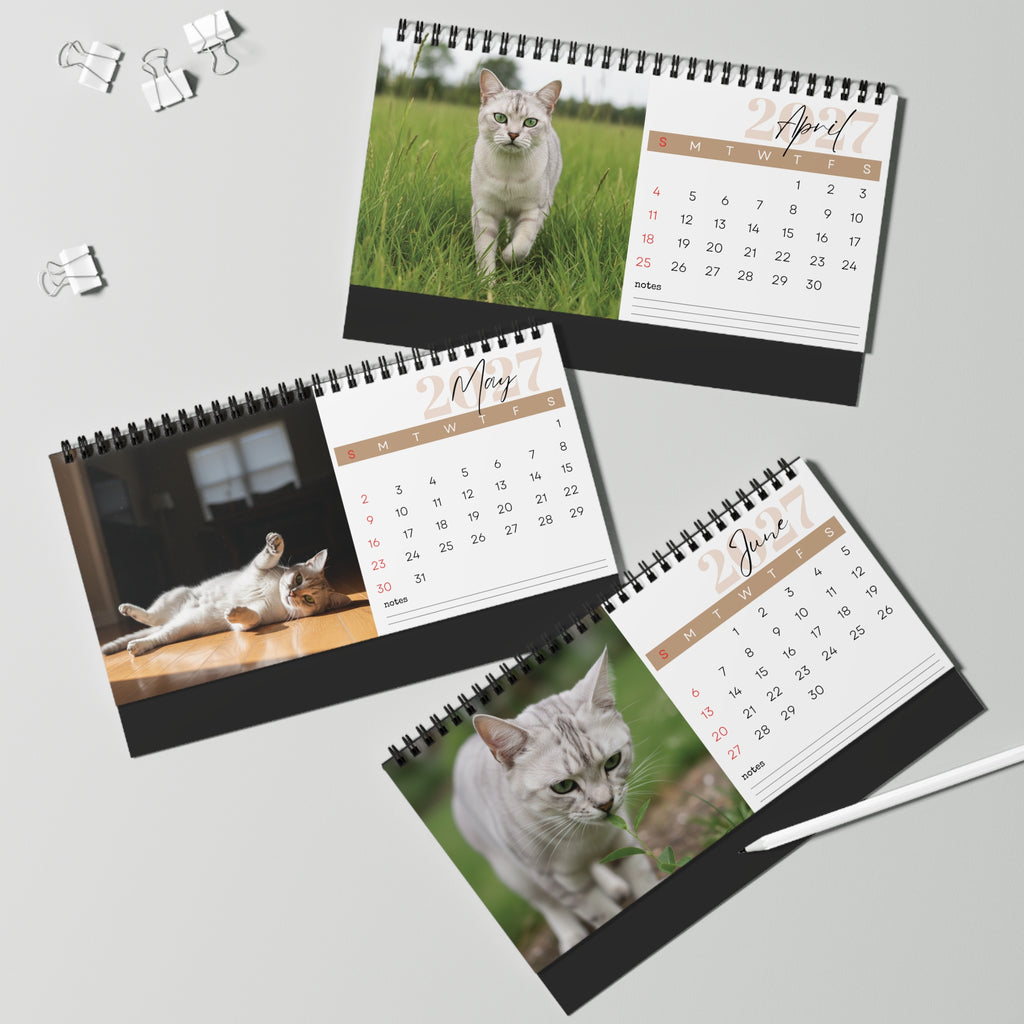 Burmilla Cat Desk Calendar 2027