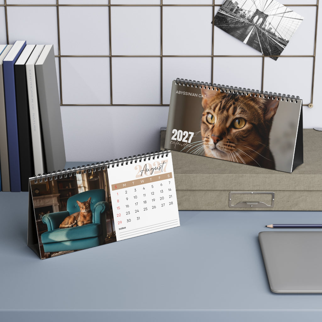 Abyssinian Cat Desk Calendar 2027