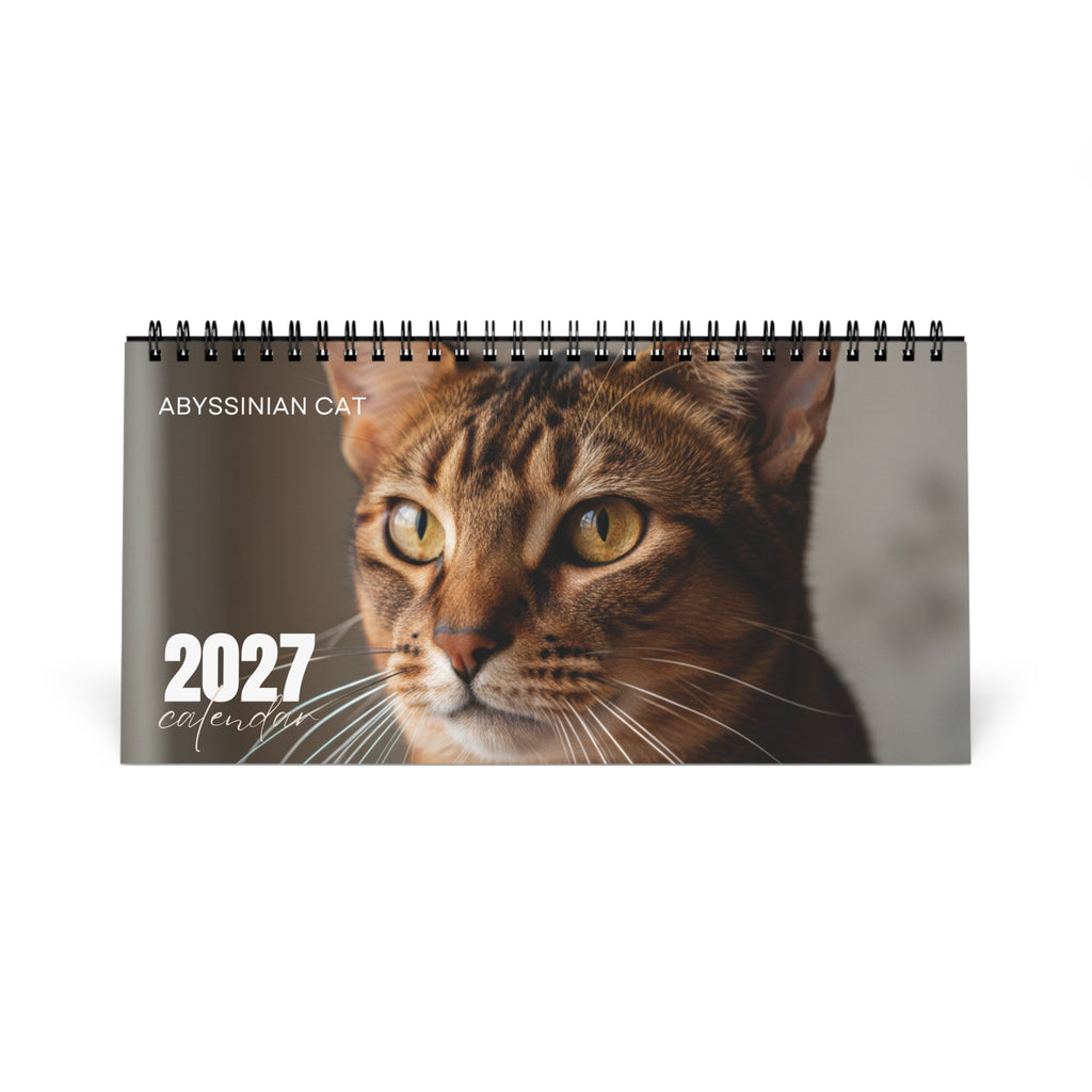 Abyssinian Cat Desk Calendar 2027