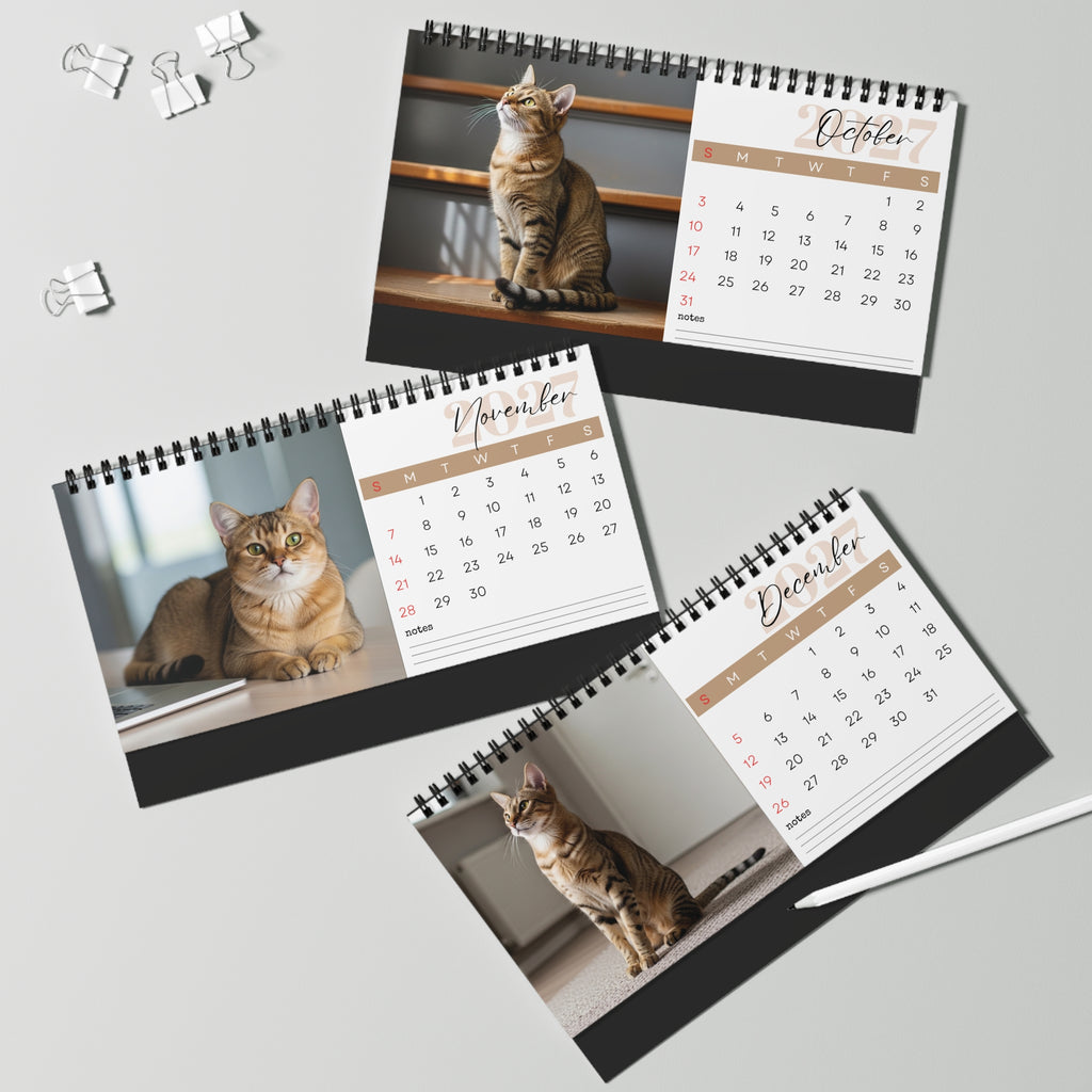 Chausie Cat Desk Calendar 2027