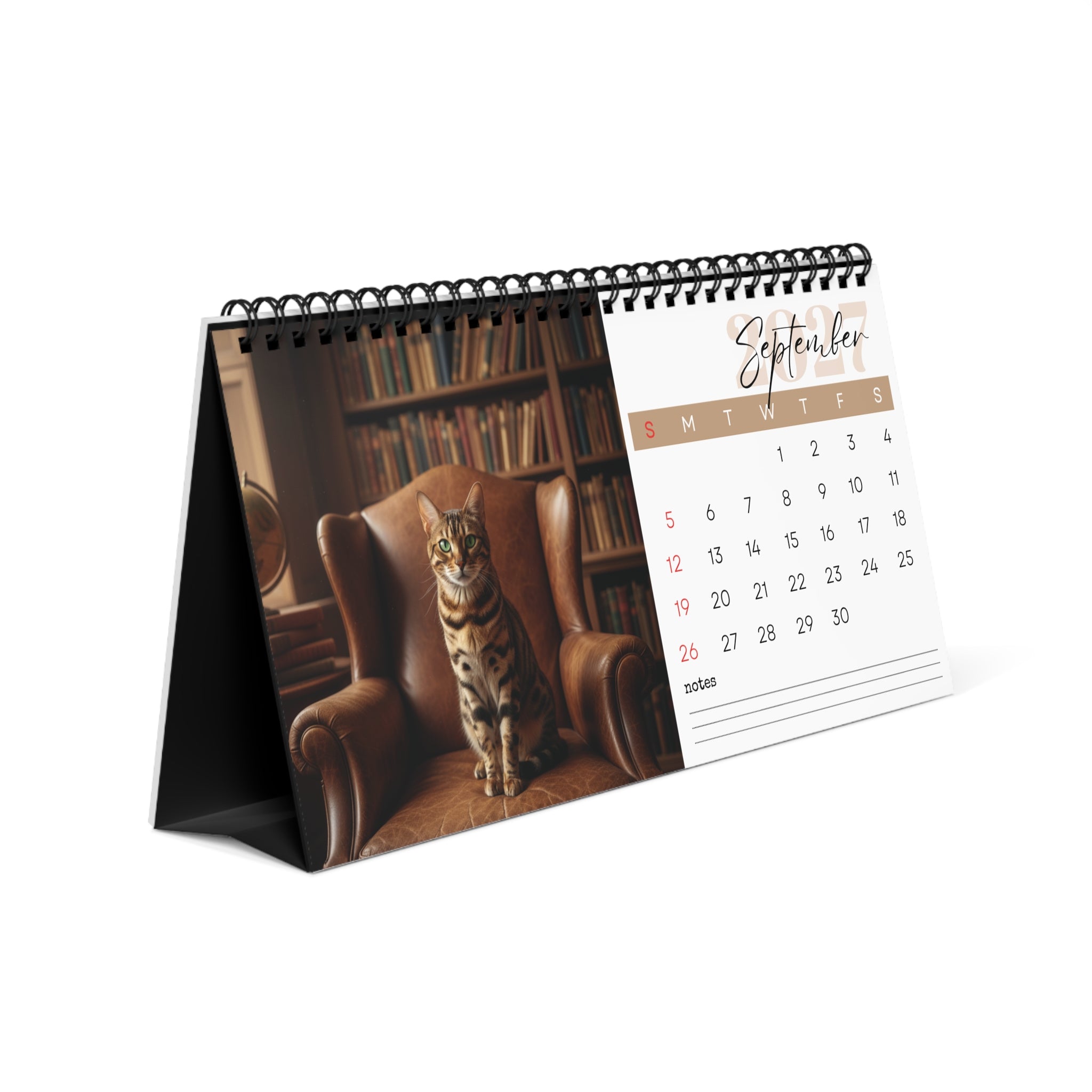 Bengal Cat Desk Calendar 2027