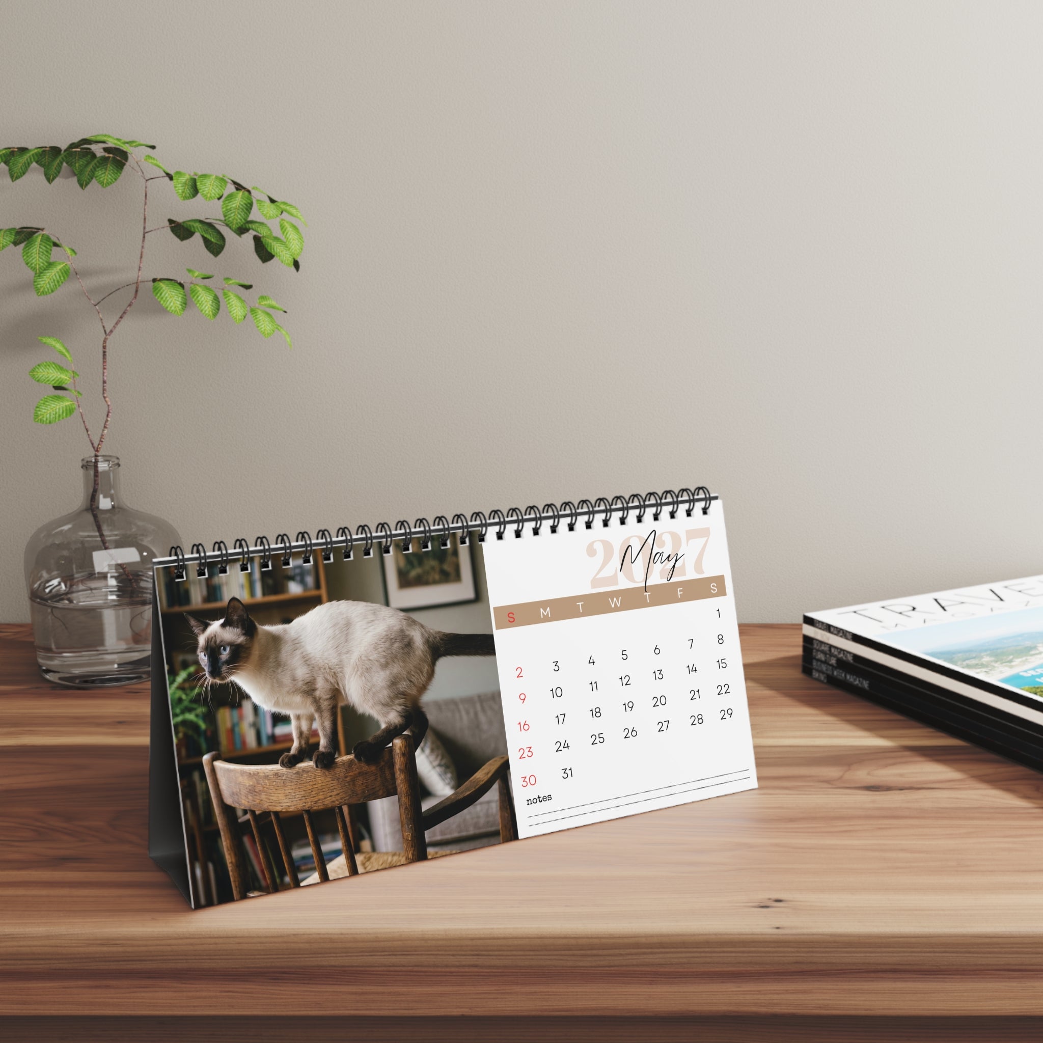 Siamese Cat Wall Calendar 2027
