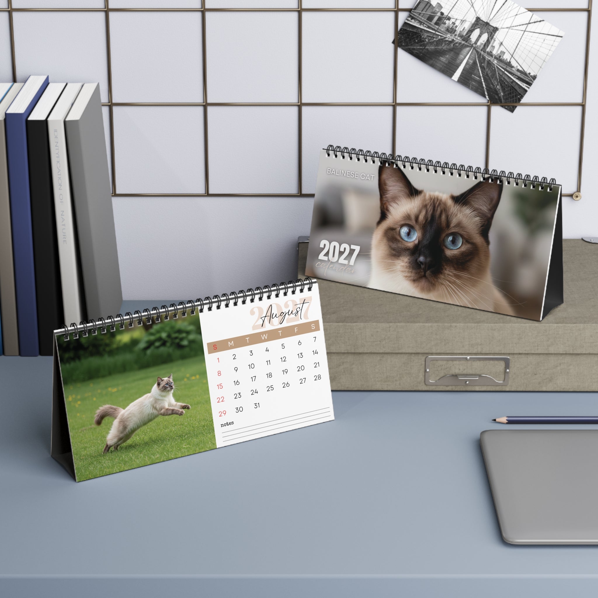 Balinese Cat Desk Calendar 2027