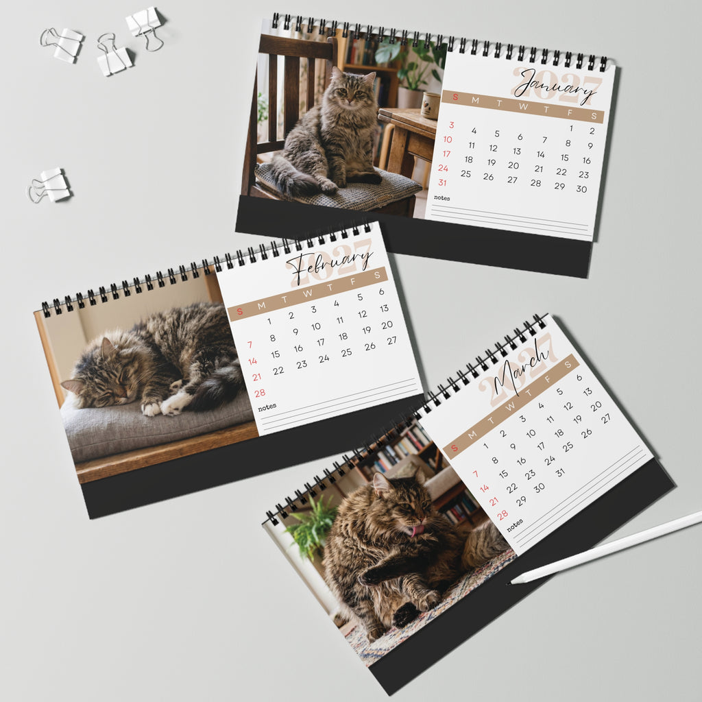 Siberian Cat Desk Calendar 2027