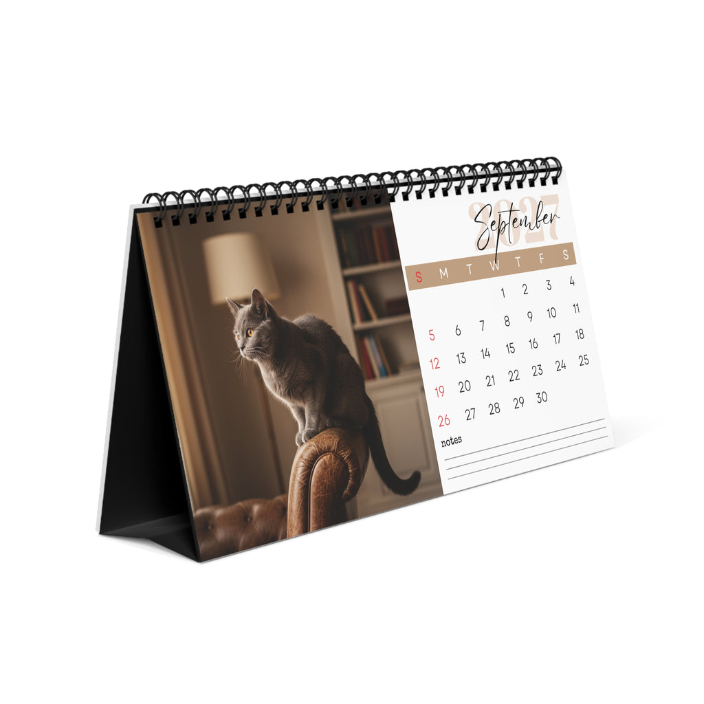 Chartreux Cat Desk Calendar 2027