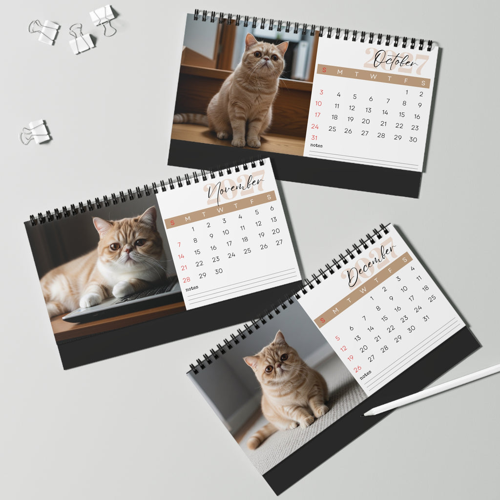 Exotic Shorthair Desk Calendar 2027