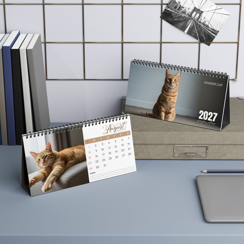 Ginger Cat Desk Calendar 2027