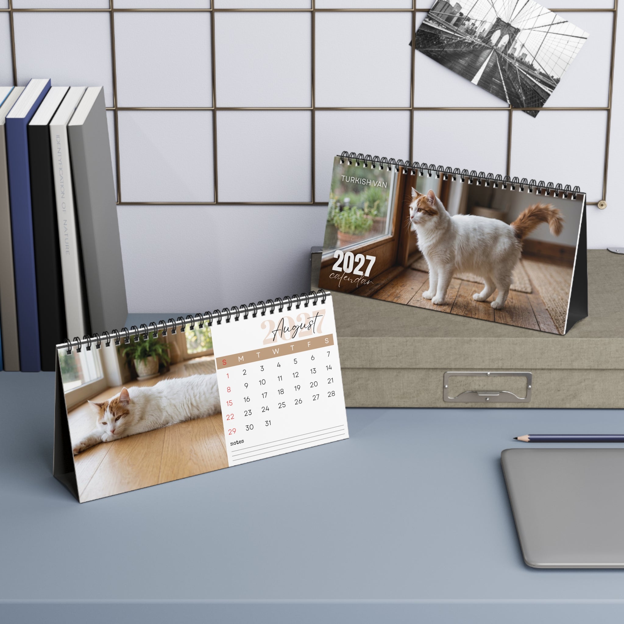 Turkish Van Cat Desk Calendar 2027