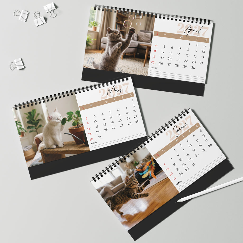 Kitten Desk Calendar 2027